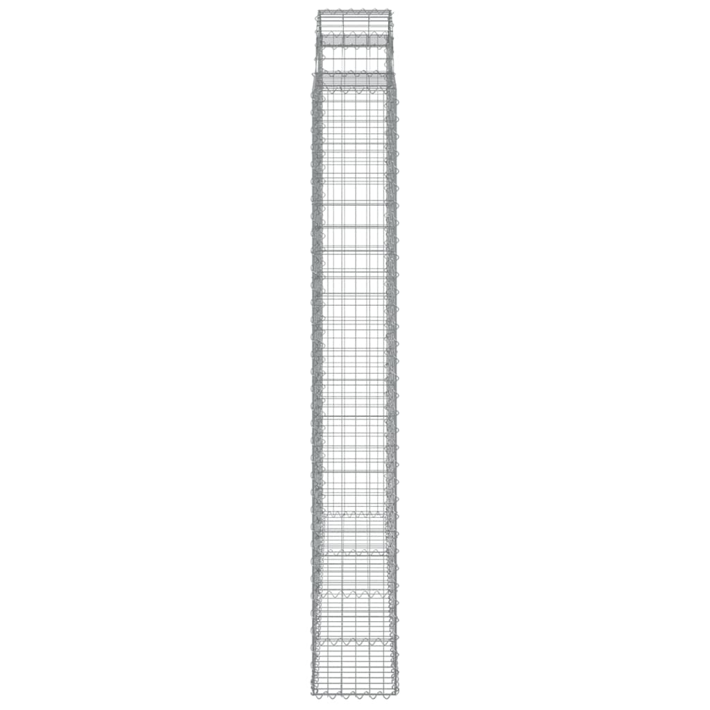 vidaXL Arched Gabion Baskets 6 pcs 200x30x220/240 cm Galvanised Iron 5