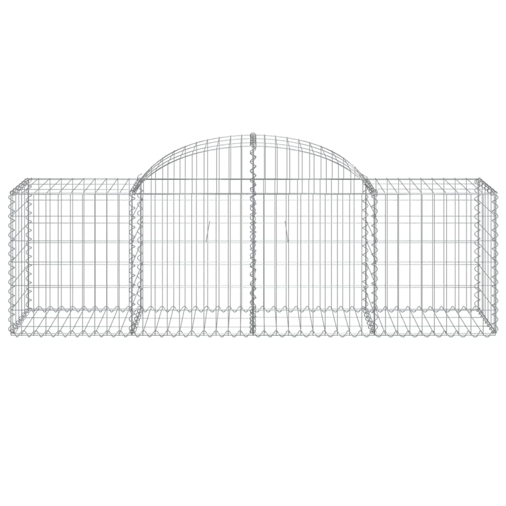 vidaXL Arched Gabion Baskets 18 pcs 200x50x60/80 cm Galvanised Iron 4