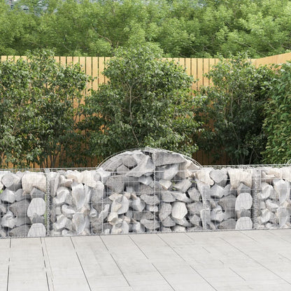 vidaXL Arched Gabion Baskets 18 pcs 200x50x60/80 cm Galvanised Iron 1