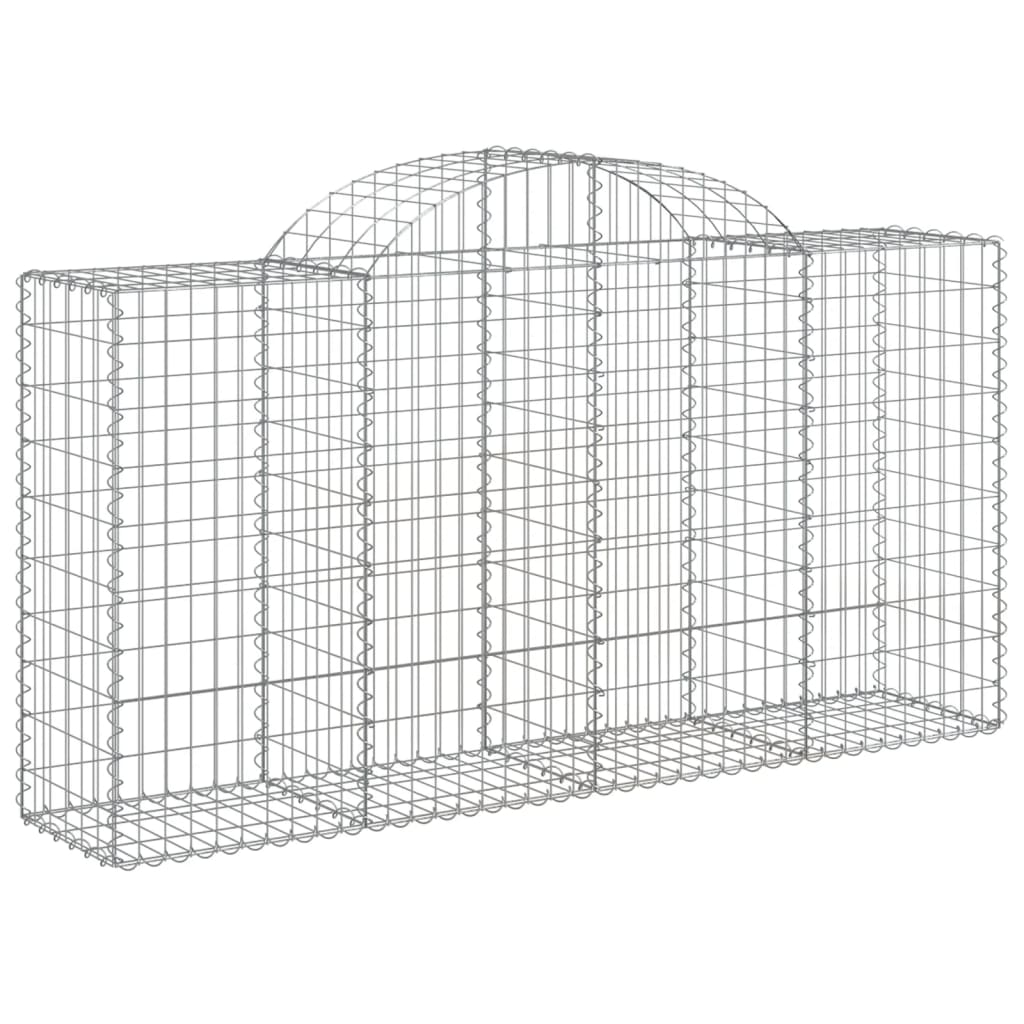 vidaXL Arched Gabion Baskets 14 pcs 200x50x100/120 cm Galvanised Iron 3