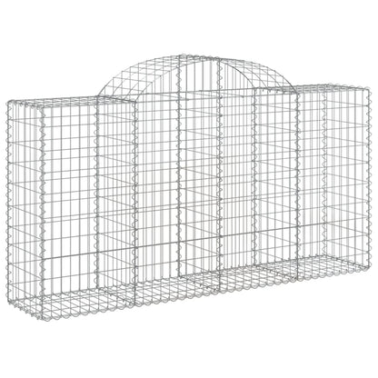 vidaXL Arched Gabion Baskets 14 pcs 200x50x100/120 cm Galvanised Iron 3