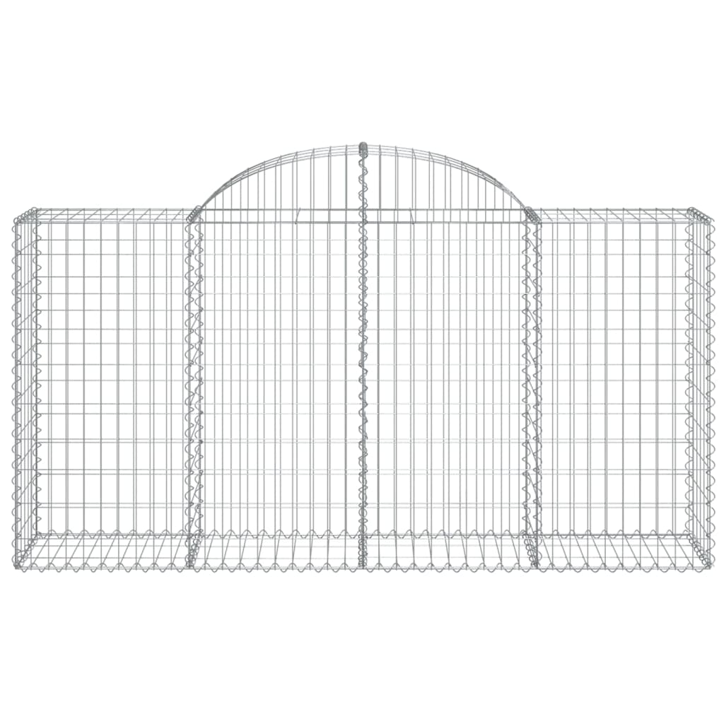 vidaXL Arched Gabion Baskets 14 pcs 200x50x100/120 cm Galvanised Iron 4