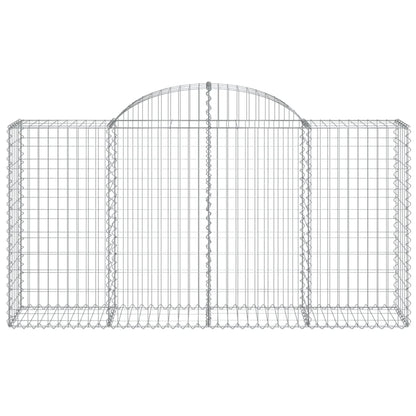 vidaXL Arched Gabion Baskets 14 pcs 200x50x100/120 cm Galvanised Iron 4
