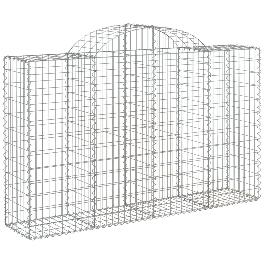 vidaXL Arched Gabion Baskets 12 pcs 200x50x120/140 cm Galvanised Iron 3