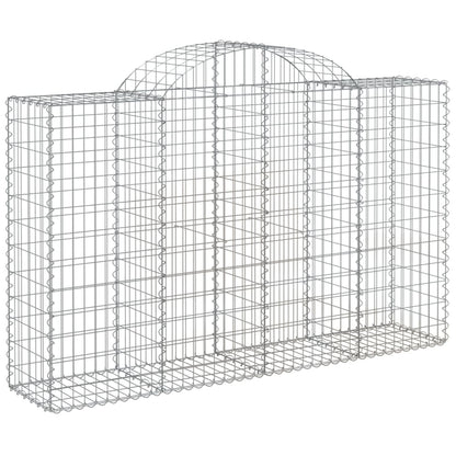 vidaXL Arched Gabion Baskets 12 pcs 200x50x120/140 cm Galvanised Iron 3
