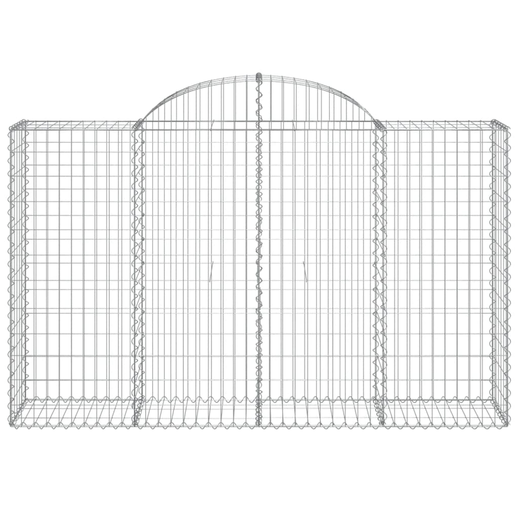 vidaXL Arched Gabion Baskets 12 pcs 200x50x120/140 cm Galvanised Iron 4