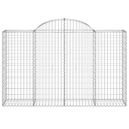 vidaXL Arched Gabion Baskets 12 pcs 200x50x120/140 cm Galvanised Iron 4