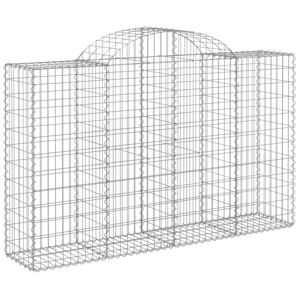 vidaXL Arched Gabion Baskets 13 pcs 200x50x120/140 cm Galvanised Iron 3