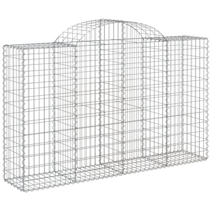 vidaXL Arched Gabion Baskets 13 pcs 200x50x120/140 cm Galvanised Iron 3