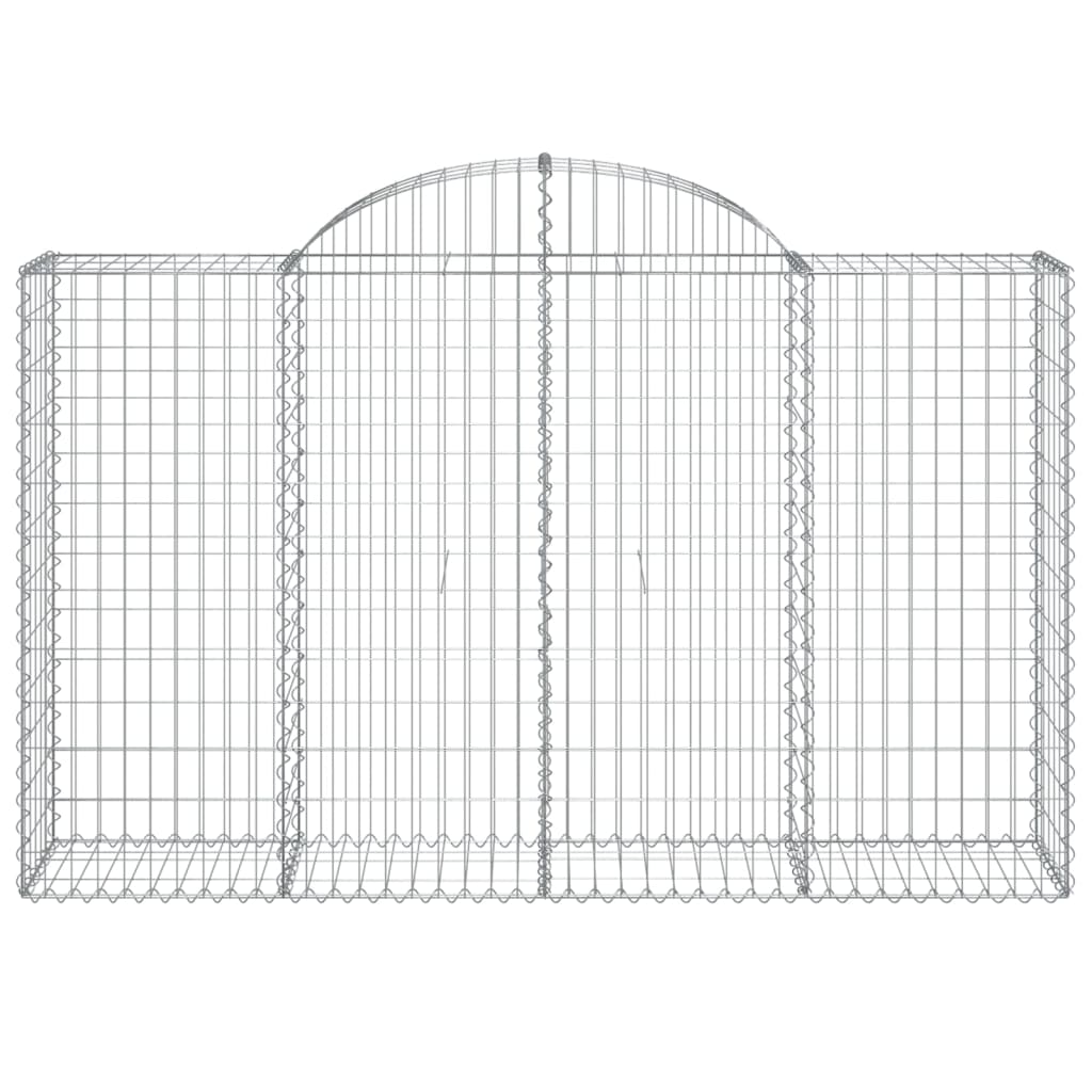 vidaXL Arched Gabion Baskets 13 pcs 200x50x120/140 cm Galvanised Iron 4