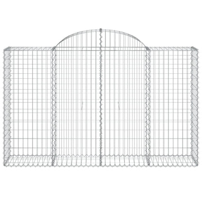 vidaXL Arched Gabion Baskets 13 pcs 200x50x120/140 cm Galvanised Iron 4