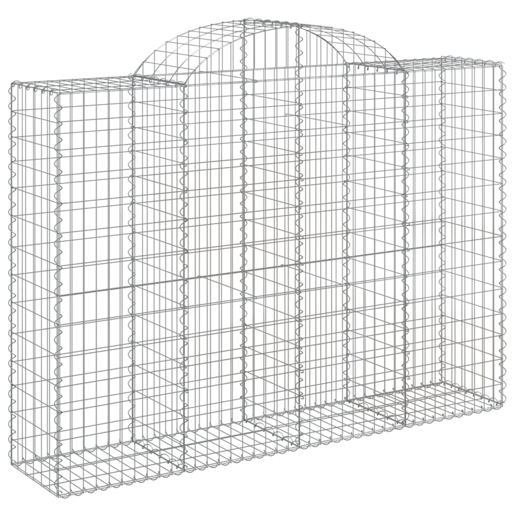 vidaXL Arched Gabion Baskets 11 pcs 200x50x140/160 cm Galvanised Iron 3