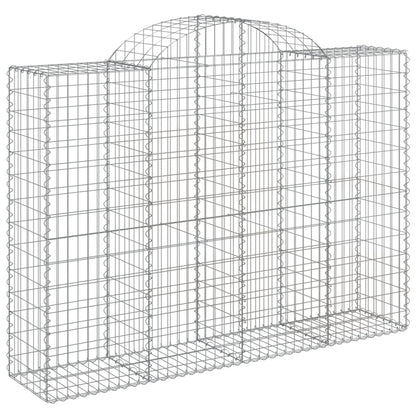 vidaXL Arched Gabion Baskets 11 pcs 200x50x140/160 cm Galvanised Iron 3
