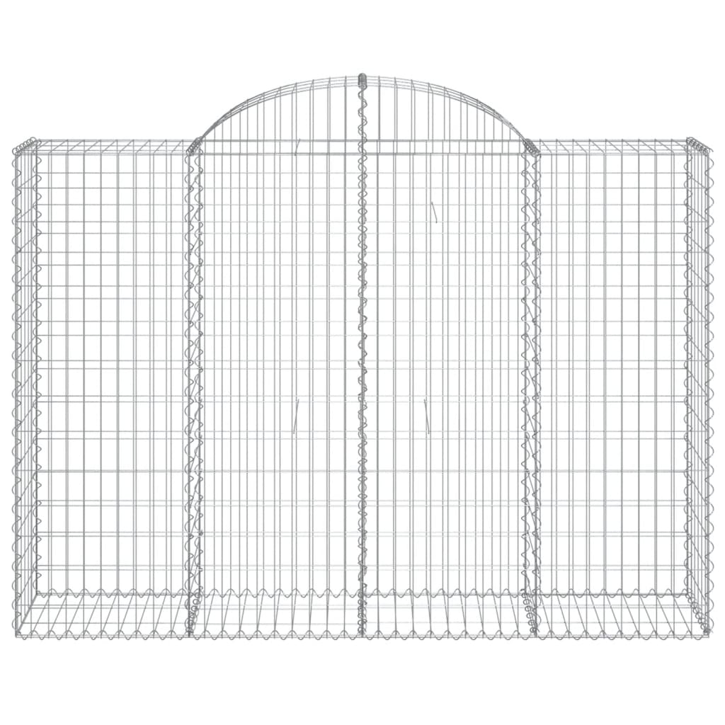 vidaXL Arched Gabion Baskets 11 pcs 200x50x140/160 cm Galvanised Iron 4