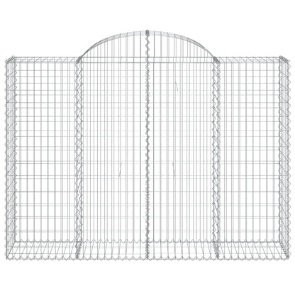 vidaXL Arched Gabion Baskets 11 pcs 200x50x140/160 cm Galvanised Iron 4