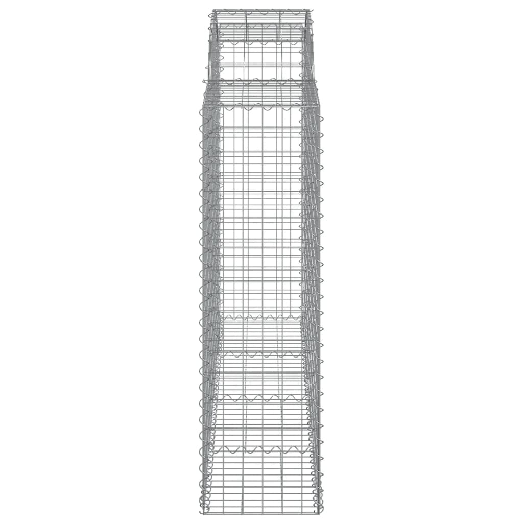 vidaXL Arched Gabion Baskets 11 pcs 200x50x140/160 cm Galvanised Iron 5