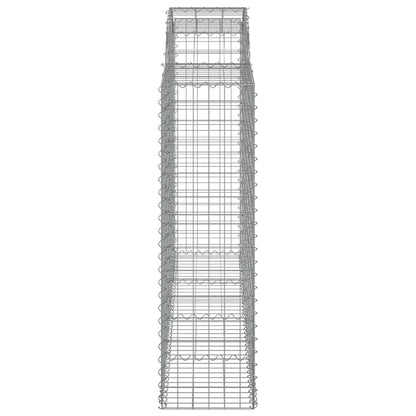 vidaXL Arched Gabion Baskets 11 pcs 200x50x140/160 cm Galvanised Iron 5