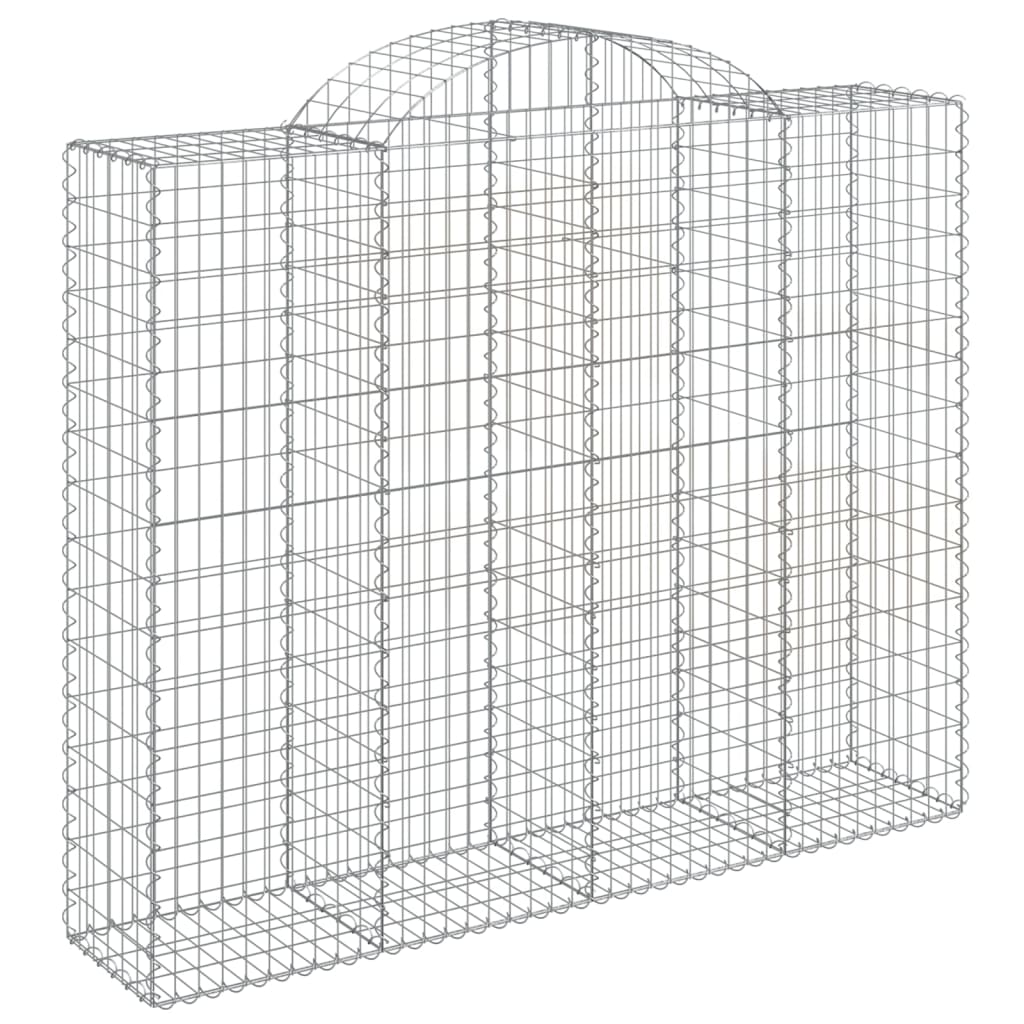 vidaXL Arched Gabion Baskets 9 pcs 200x50x160/180 cm Galvanised Iron 3