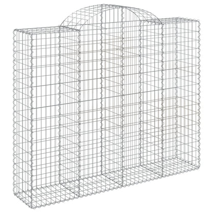 vidaXL Arched Gabion Baskets 9 pcs 200x50x160/180 cm Galvanised Iron 3