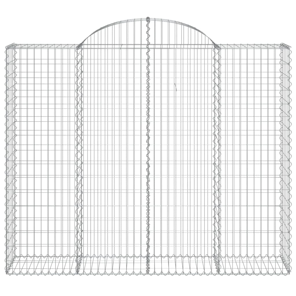vidaXL Arched Gabion Baskets 9 pcs 200x50x160/180 cm Galvanised Iron 4