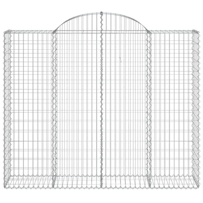 vidaXL Arched Gabion Baskets 9 pcs 200x50x160/180 cm Galvanised Iron 4