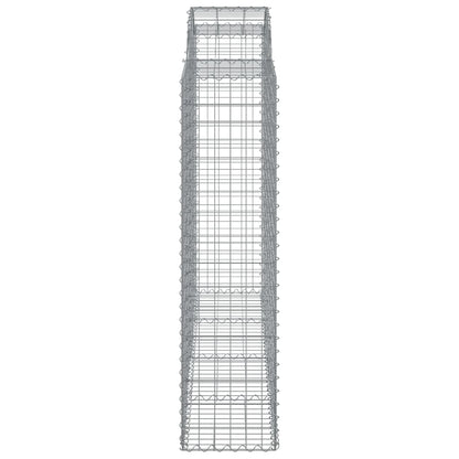 vidaXL Arched Gabion Baskets 9 pcs 200x50x160/180 cm Galvanised Iron 5