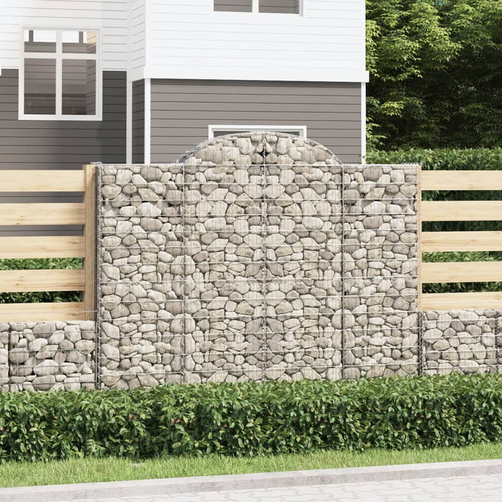 vidaXL Arched Gabion Baskets 9 pcs 200x50x160/180 cm Galvanised Iron