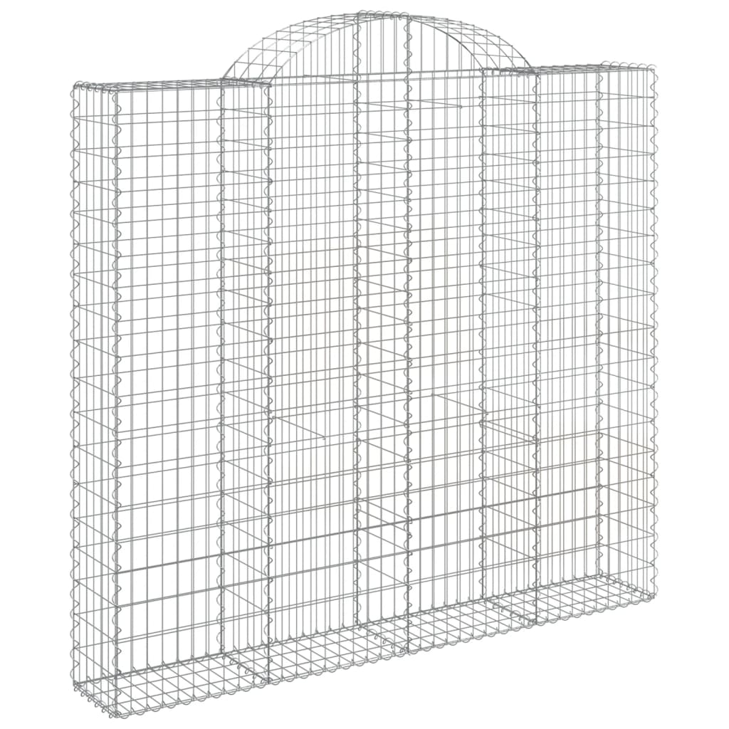 vidaXL Arched Gabion Baskets 5 pcs 200x50x180/200 cm Galvanised Iron 3