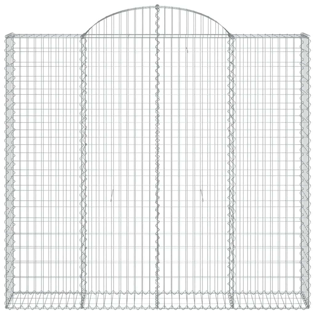 vidaXL Arched Gabion Baskets 5 pcs 200x50x180/200 cm Galvanised Iron 4