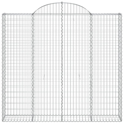 vidaXL Arched Gabion Baskets 5 pcs 200x50x180/200 cm Galvanised Iron 4