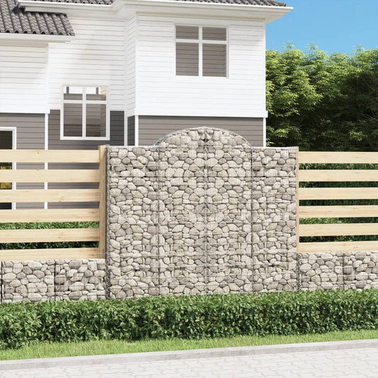vidaXL Arched Gabion Baskets 5 pcs 200x50x180/200 cm Galvanised Iron 1