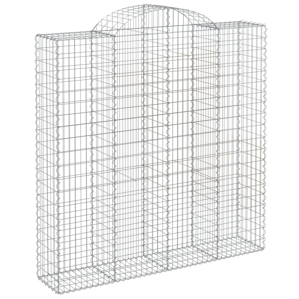 vidaXL Arched Gabion Baskets 5 pcs 200x50x200/220 cm Galvanised Iron 3