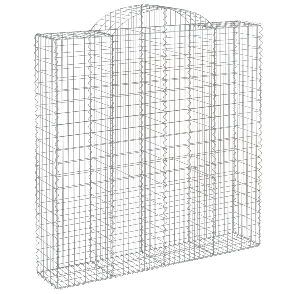 vidaXL Arched Gabion Baskets 8 pcs 200x50x200/220 cm Galvanised Iron 3