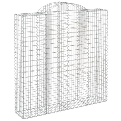 vidaXL Arched Gabion Baskets 8 pcs 200x50x200/220 cm Galvanised Iron 3