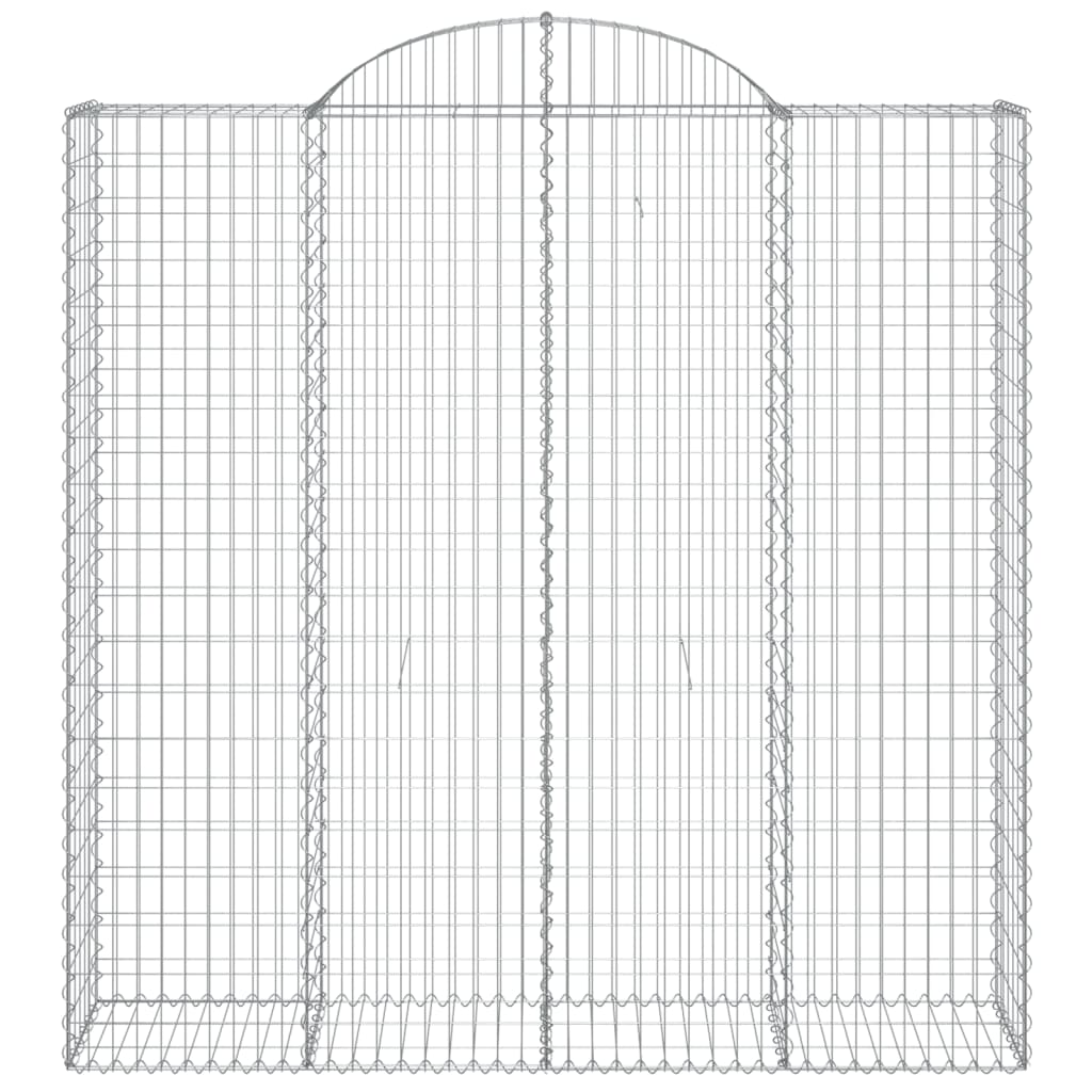 vidaXL Arched Gabion Baskets 8 pcs 200x50x200/220 cm Galvanised Iron 4