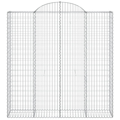 vidaXL Arched Gabion Baskets 8 pcs 200x50x200/220 cm Galvanised Iron 4