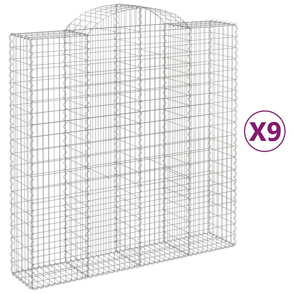 Arched Gabion Baskets Galvanised Iron 9 200 x 30 x 40/60–200 x 50 x 220/240 cm 200 x 50 x 200/220 cm