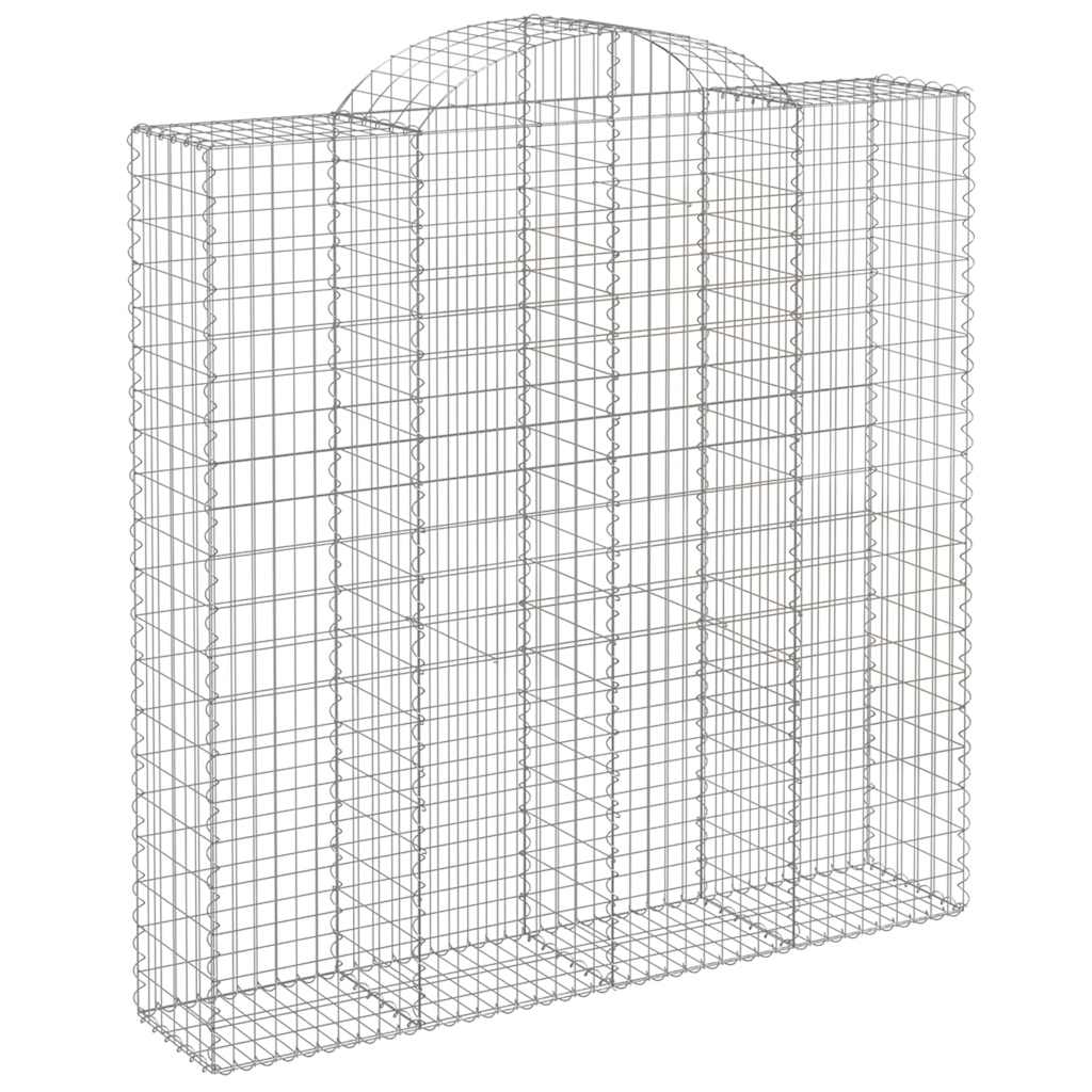 vidaXL Arched Gabion Baskets 9 pcs 200x50x200/220 cm Galvanised Iron 3
