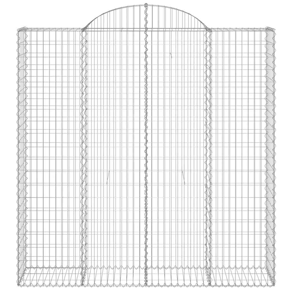 vidaXL Arched Gabion Baskets 9 pcs 200x50x200/220 cm Galvanised Iron 4