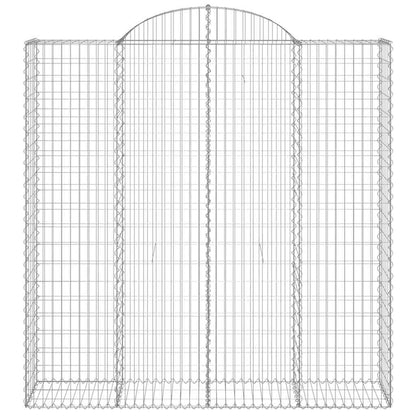 vidaXL Arched Gabion Baskets 9 pcs 200x50x200/220 cm Galvanised Iron 4