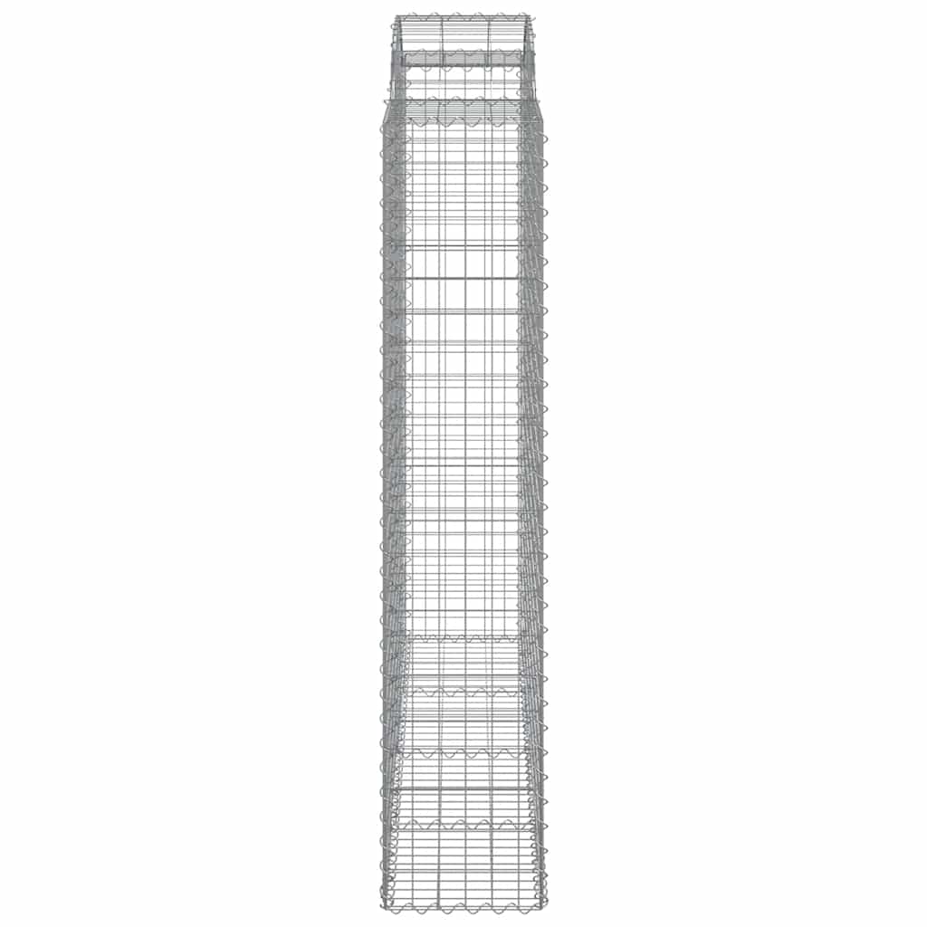 vidaXL Arched Gabion Baskets 9 pcs 200x50x200/220 cm Galvanised Iron 5