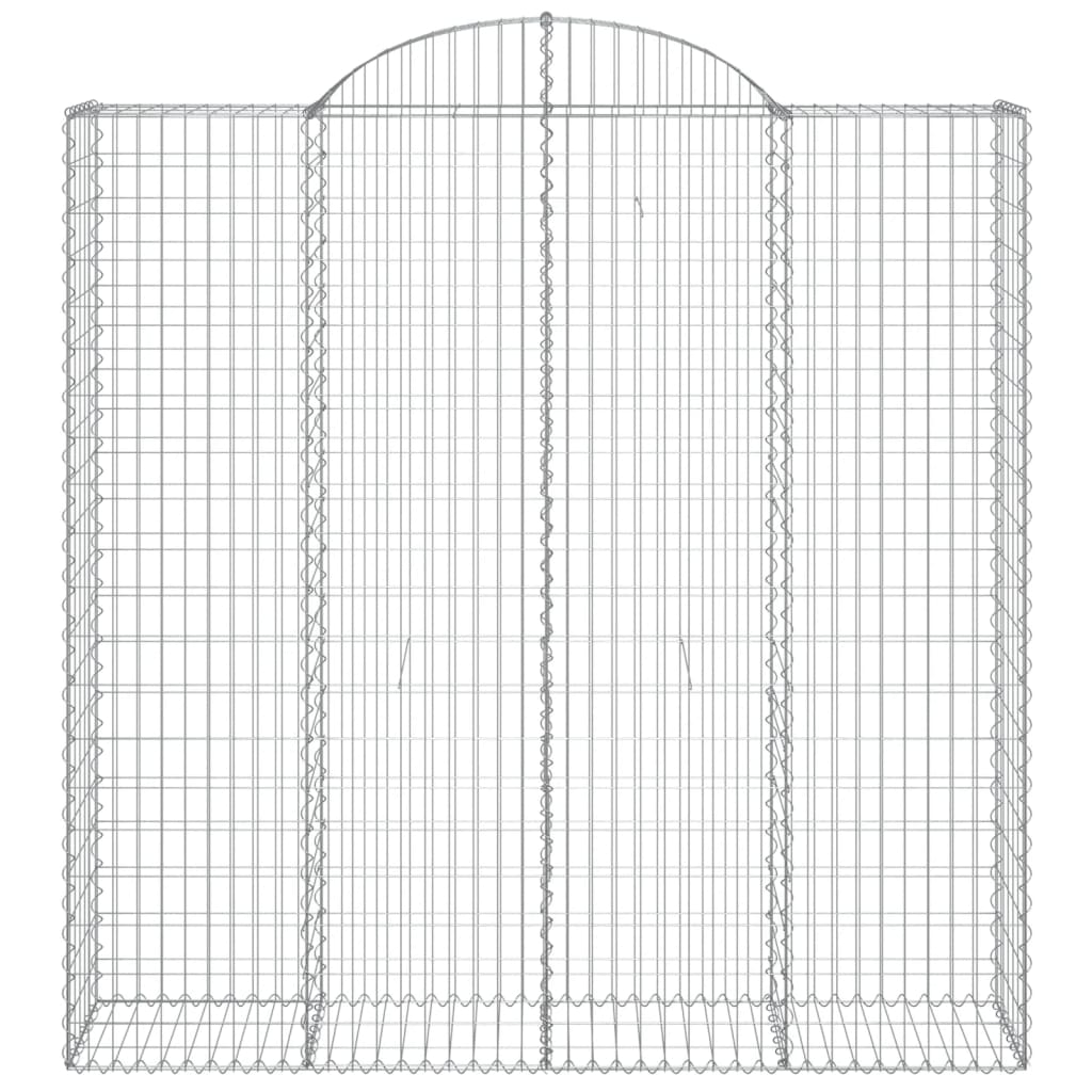 vidaXL Arched Gabion Baskets 10 pcs 200x50x200/220 cm Galvanised Iron 4