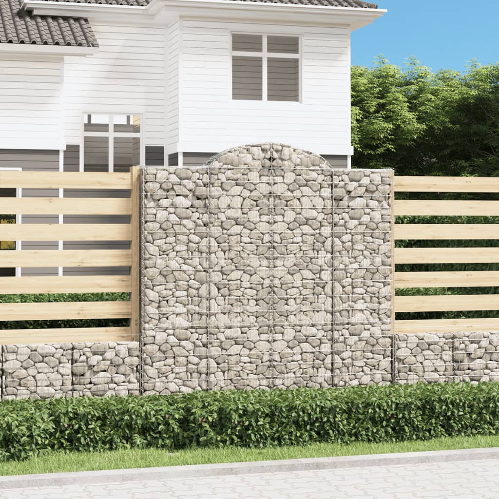 vidaXL Arched Gabion Baskets 10 pcs 200x50x200/220 cm Galvanised Iron 1