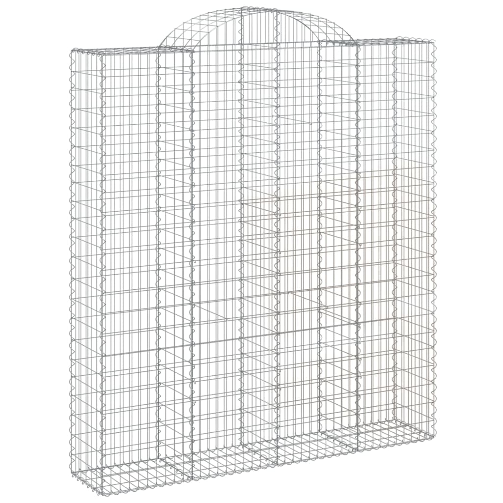 vidaXL Arched Gabion Baskets 6 pcs 200x50x220/240 cm Galvanised Iron 3