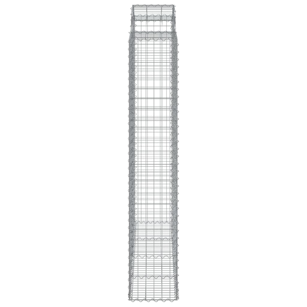 vidaXL Arched Gabion Baskets 6 pcs 200x50x220/240 cm Galvanised Iron 5