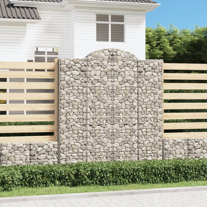 vidaXL Arched Gabion Baskets 6 pcs 200x50x220/240 cm Galvanised Iron 1