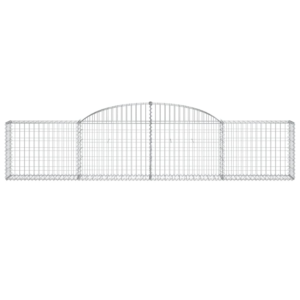 vidaXL Arched Gabion Baskets 15 pcs 300x30x60/80 cm Galvanised Iron 4