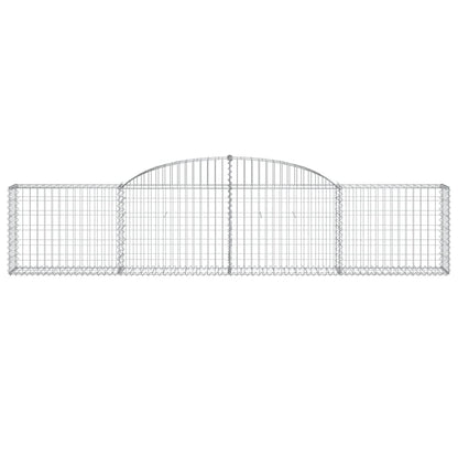 vidaXL Arched Gabion Baskets 15 pcs 300x30x60/80 cm Galvanised Iron 4