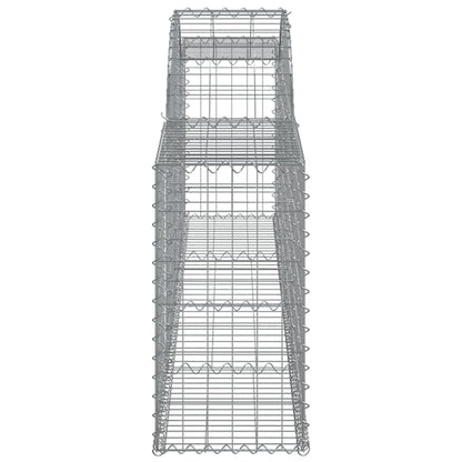 vidaXL Arched Gabion Baskets 15 pcs 300x30x60/80 cm Galvanised Iron 5