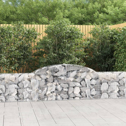 vidaXL Arched Gabion Baskets 15 pcs 300x30x60/80 cm Galvanised Iron 1